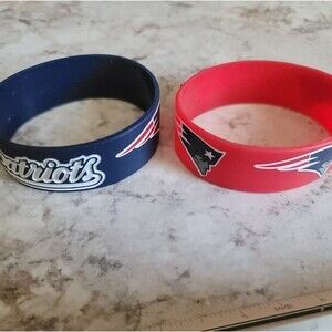 Set of 2 New England Patriots Silicone Bracelets